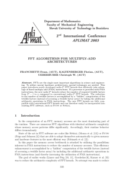 FFT ALGORITHMS FOR MULTIPLY-ADD