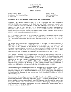 Second Quarter 2016-July 21, 2016