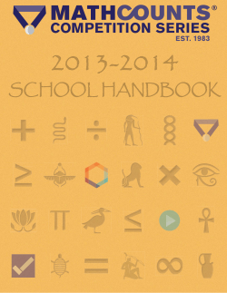 2013-2014 Mathcounts School Handbook