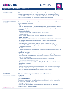 Special conditions home insurance