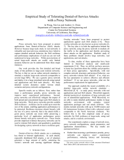 Empirical Study of Tolerating Denial-of