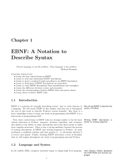 EBNF: A Notation to Describe Syntax