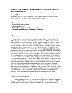 Hempelian and Kuhnian Approaches in the Philosophy of Medicine