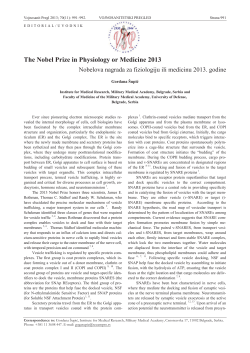 The Nobel Prize in Physiology or Medicine 2013