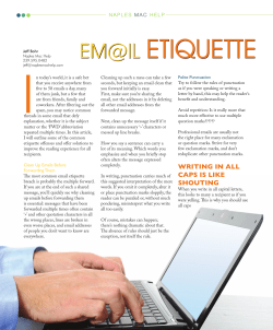 Email Etiquette, March 2012
