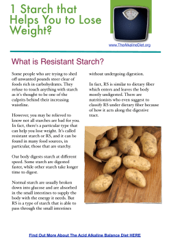 1 Starch that Helps You to Lose Weight?
