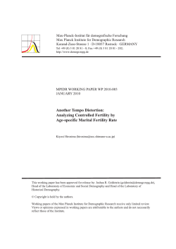 Analyzing Controlled Fertility by Age