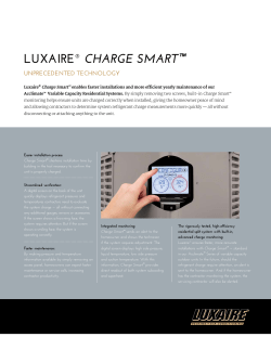 Luxaire &reg; Charge Smart &trade; Sell Sheet