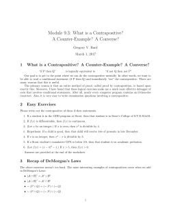 Module 9.3: What is a Contrapositive? A Counter