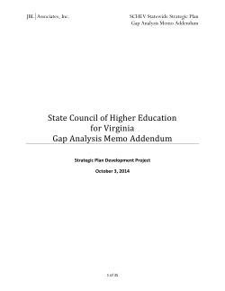 State Council of Higher Education for Virginia Gap Analysis Memo