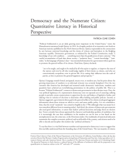 Democracy and the Numerate Citizen: Quantitative Literacy in