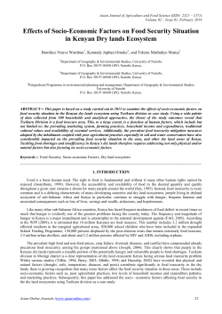 Effects of Socio-Economic Factors on Food Security Situation in