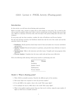 15213 - Lecture 4 - POGIL Activity (Floating