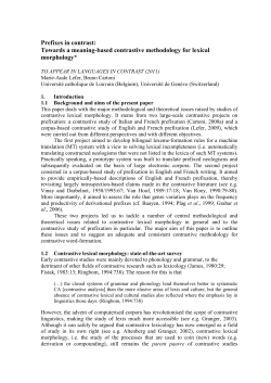 Prefixes in contrast: Towards a meaning