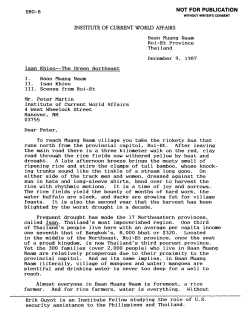 Isan Khieo--The Green Northeast - Institute of Current World Affairs