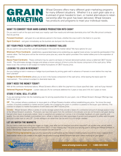 Grain Marketing Menu