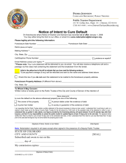 Notice of Intent to Cure Default