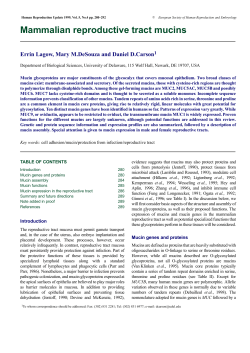 Mammalian reproductive tract mucins