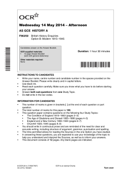 Unit F963/02 - British history enquiries - Option B - Modern