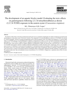 The development of an aquatic bivalve model: Evaluating the toxic