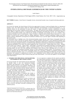 international boundary experiences by the united