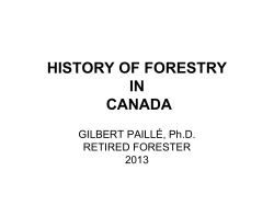 HISTORY OF FORESTRY IN CANADA