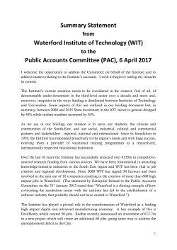 Summary Statement Waterford Institute of Technology (WIT) Public