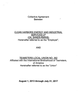 Collective Agreement Between CLEAN HARBORS ENERGY AND