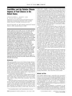 Food-Miles and the Relative Climate Impacts of
