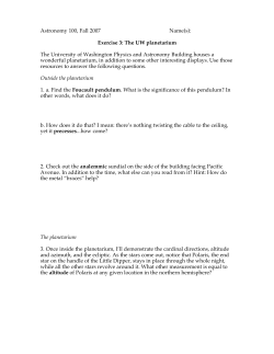 Astronomy 100, Fall 2007 Name(s): Exercise 3: The UW planetarium