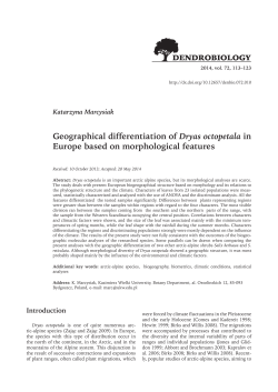 Geographical differentiation of Dryas octopetala in Europe based on