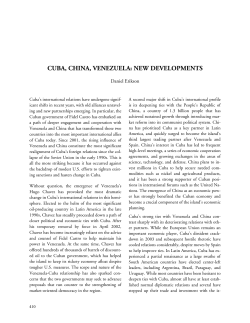 cuba, china, venezuela: new developments