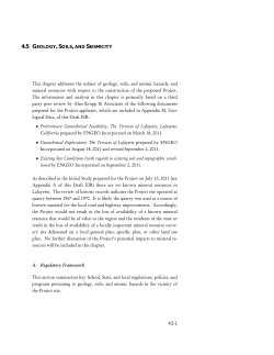 4.5-1 This chapter addresses the subject of geology, soils, and