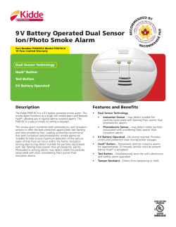 9 V Battery Operated Dual Sensor Ion / Photo Smoke Alarm