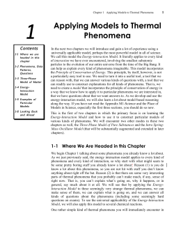Applying Models to Thermal Phenomena
