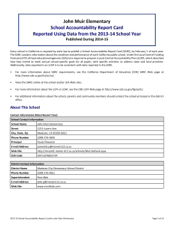 John Muir Elementary School Accountability Report Card Reported