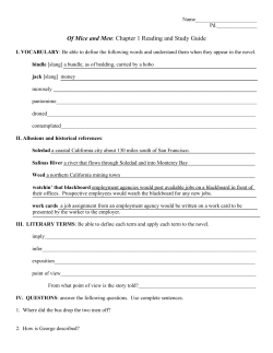 Of Mice and Men: Chapter 1 Reading and Study Guide