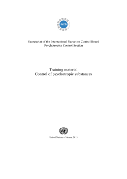 Training material Control of psychotropic substances