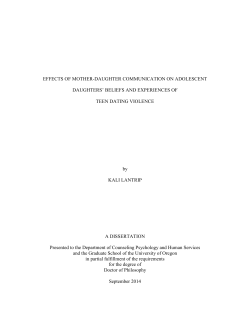 EFFECTS OF MOTHER-DAUGHTER COMMUNICATION ON