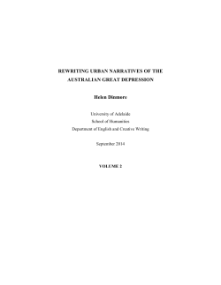 rewriting urban narratives of the australian great depression