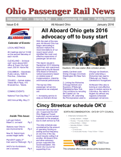 Ohio Passenger Rail News