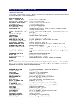 ROYAL ACADEMY OF CULINARY ARTS MEMBERS