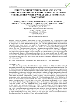 EFFECT OF HIGH TEMPERATURE AND WATER SHORTAGE