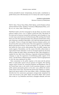 The Jay Treaty Debate, Public Opinion, and the Evolution of Early
