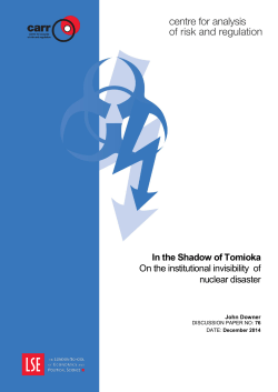In the Shadow of Tomioka On the institutional invisibility of