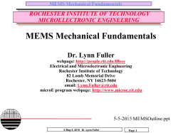 MEMS Mechanical Fundamentals - RIT - People