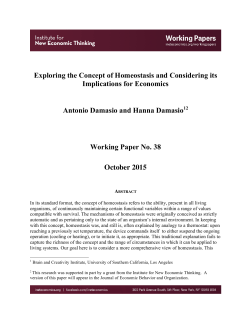 Economics and Homeostasis