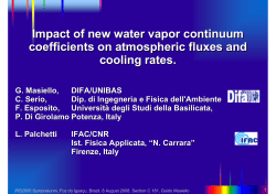 G. Masiello, DIFA/UNIBAS C. Serio, Dip. di Ingegneria e Fisica dell
