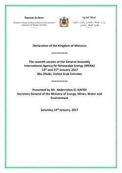 Declaration of the Kingdom of Morocco ********** The seventh