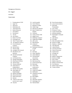 Emergence of America Mr. Haggart Unit One Study Guide